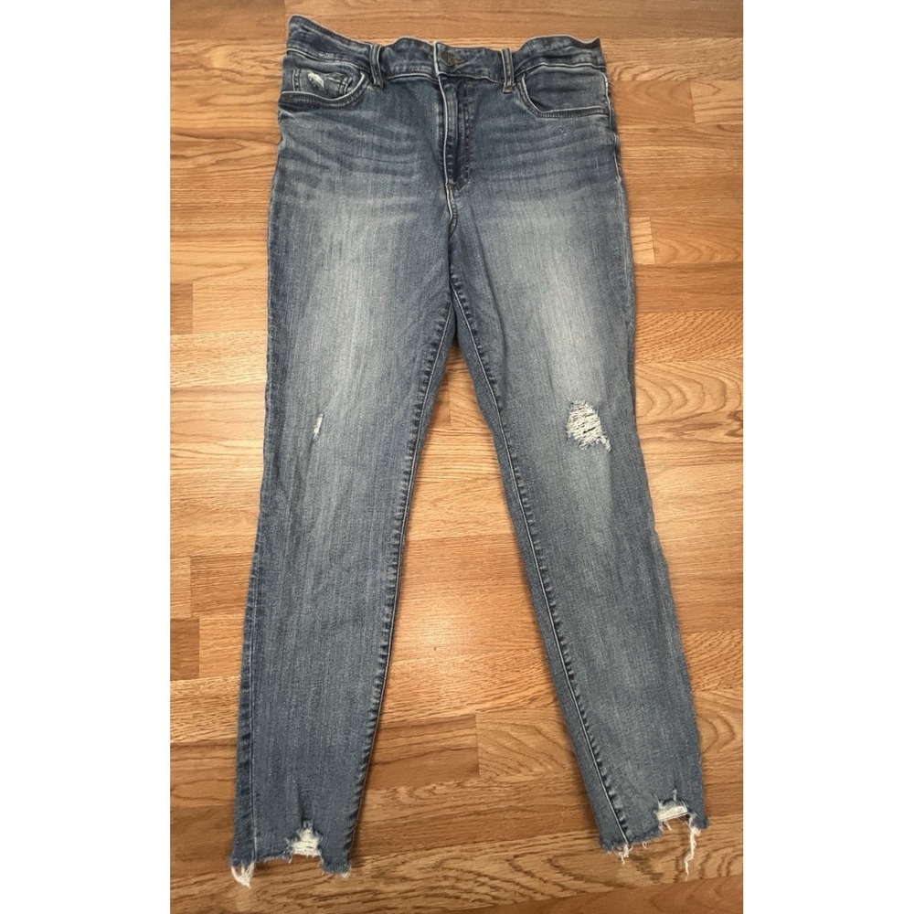 KUT From The Kloth Connie High Rise Distressed Ankle Skinny Jeans Womens Size 12